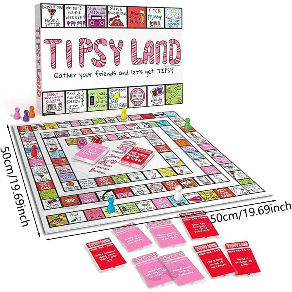 Tipsy Drinking Games, Leather Mat Land Drinking Board Game for Adults Bachelorette Party Games Xmas Interactive Drinking Board