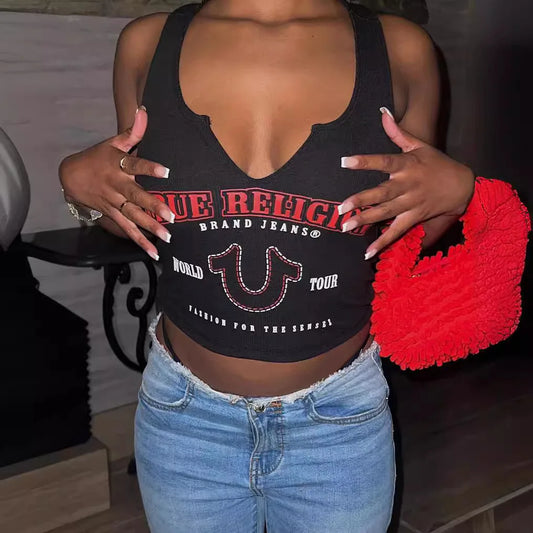 Sexy True Religion Cropped Tank Tops