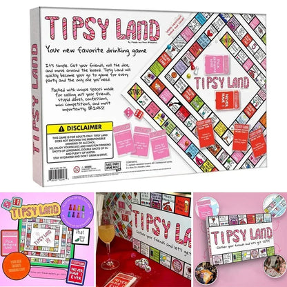 Tipsy Drinking Games, Leather Mat Land Drinking Board Game for Adults Bachelorette Party Games Xmas Interactive Drinking Board