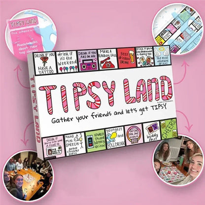 Tipsy Drinking Games, Leather Mat Land Drinking Board Game for Adults Bachelorette Party Games Xmas Interactive Drinking Board